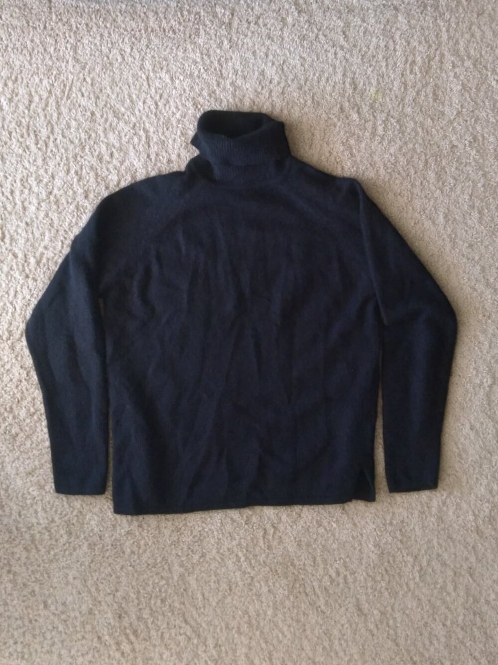 Vintage Jeanne Pierre Black Lambs Wool Angora Turtleneck Sweater Size Medium